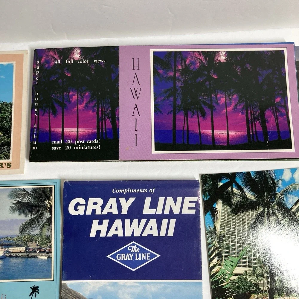 Vtg Hawaii Postcards, Postcard Folder/Book and Map‎ from 1980's Lot of 13